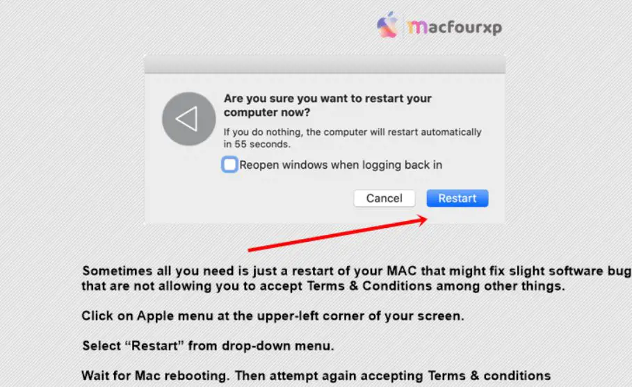 How do I Fix Can't Agree to Terms and Conditions on Mac